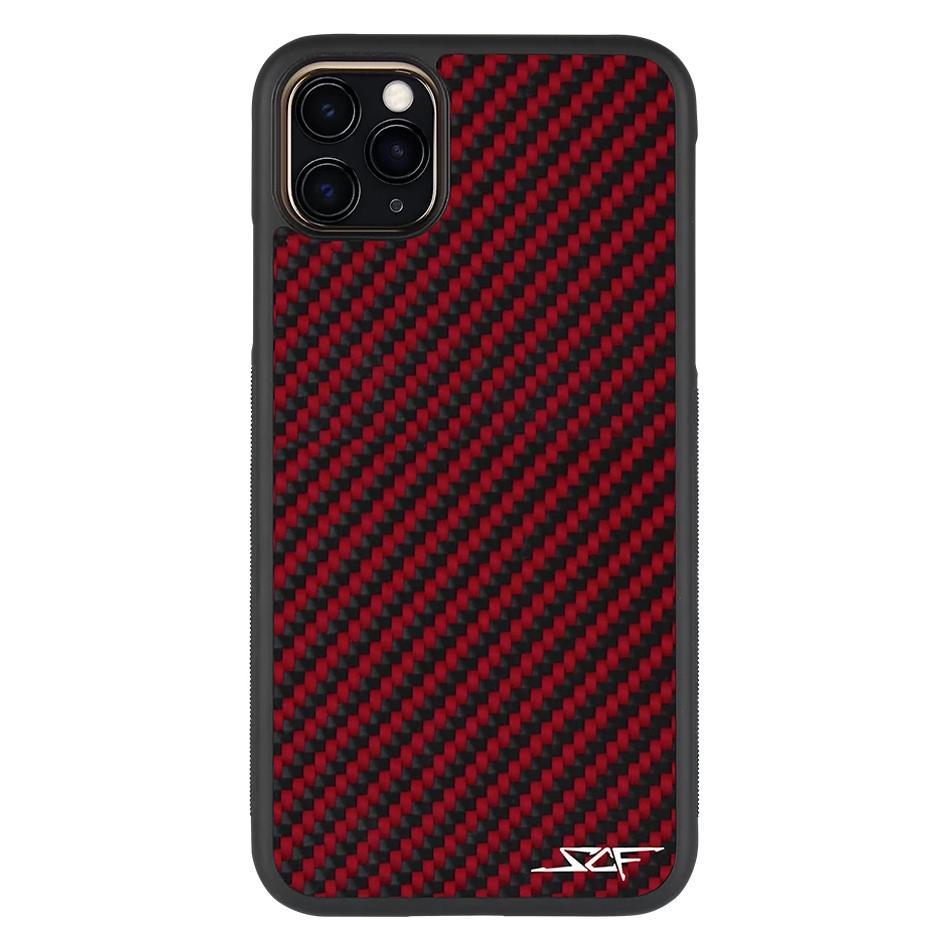 iPhone 11 Pro Max Red Carbon Fiber Phone Case | CLASSIC Series