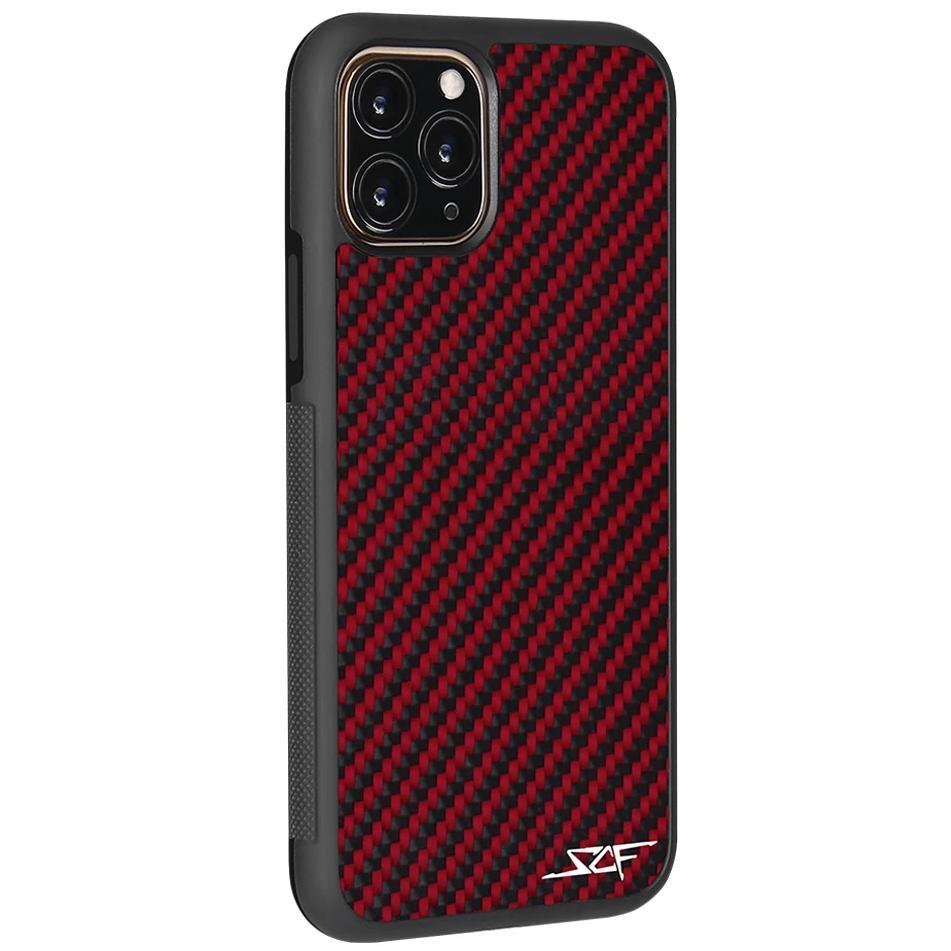 iPhone 11 Pro Max Red Carbon Fiber Phone Case | CLASSIC Series