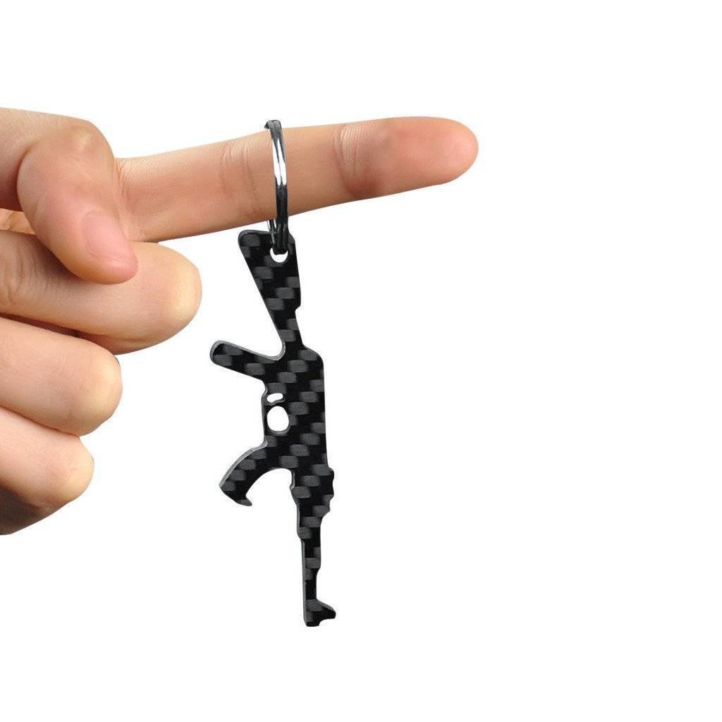 Real Carbon Fiber AK-47 Shaped Keychain & Bottle Opener – Simply